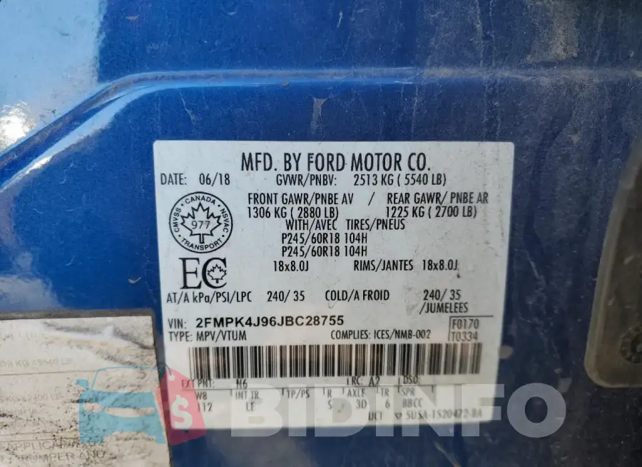 2FMPK4J96JBC28755 Photo# 12