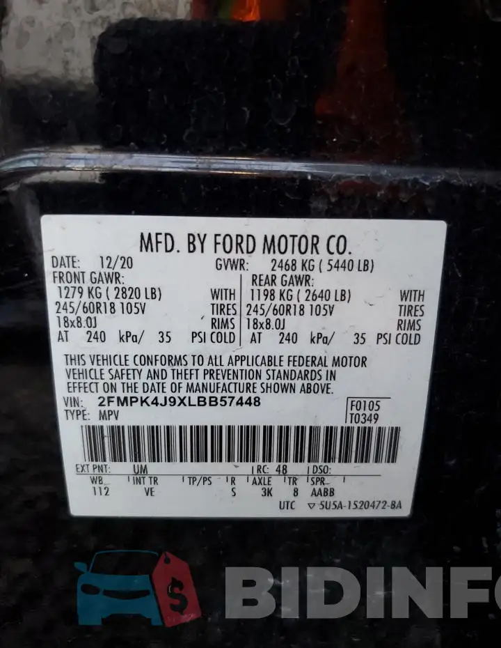 2FMPK4J9XLBB57448 Photo# 14