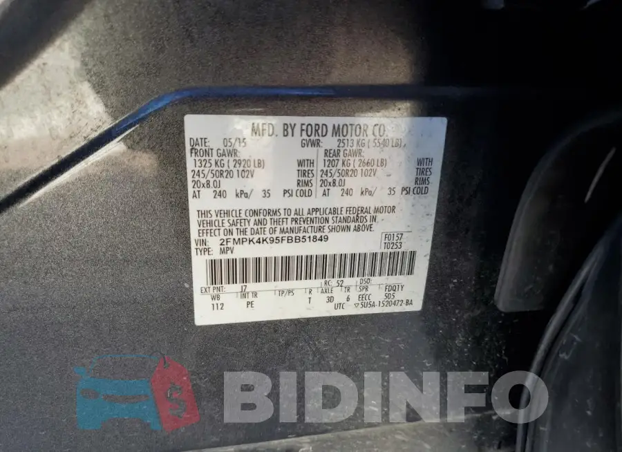 2FMPK4K95FBB51849 Photo# 13