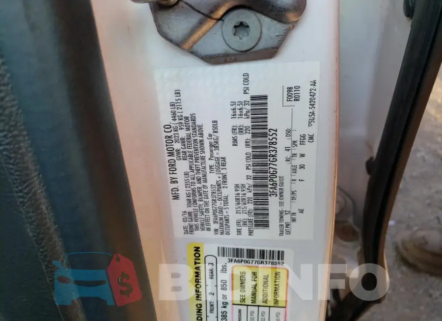 3FA6P0G77GR378552 Photo# 12