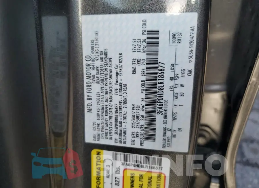 3FA6P0HD8LR186877 Photo# 12