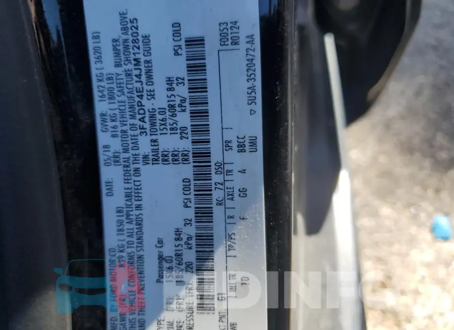 3FADP4EJ4JM128025 Photo# 13