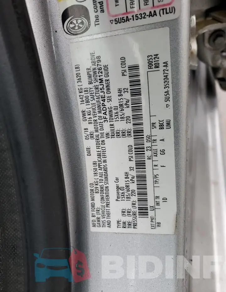3FADP4EJ5JM126798 Photo# 12
