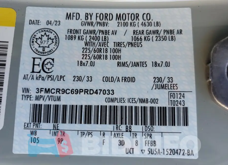 3FMCR9C69PRD47033 Photo# 14