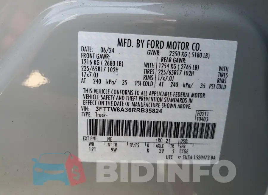 3FTTW8A36RRB35824 Photo# 12