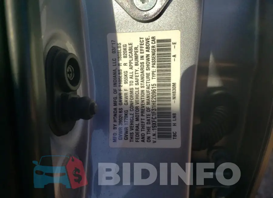 19XFC1F31HE209615 Photo# 12