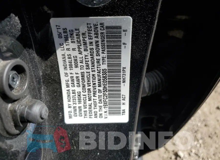19XFC2F50HE058385 Photo# 12