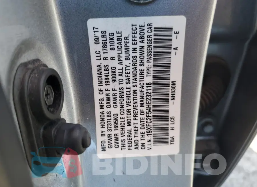 19XFC2F54HE232118 Photo# 13