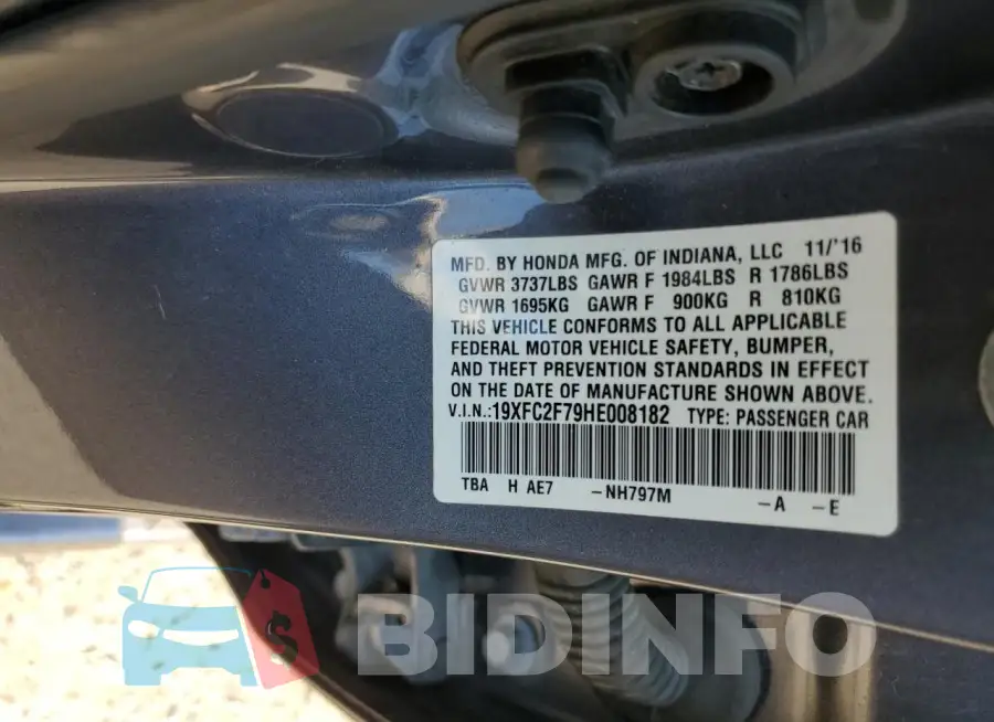 19XFC2F79HE008182 Photo# 13