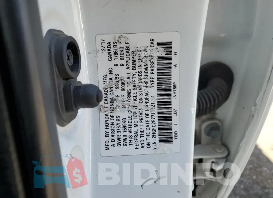 2HGFC2F77JH521751 Photo# 12