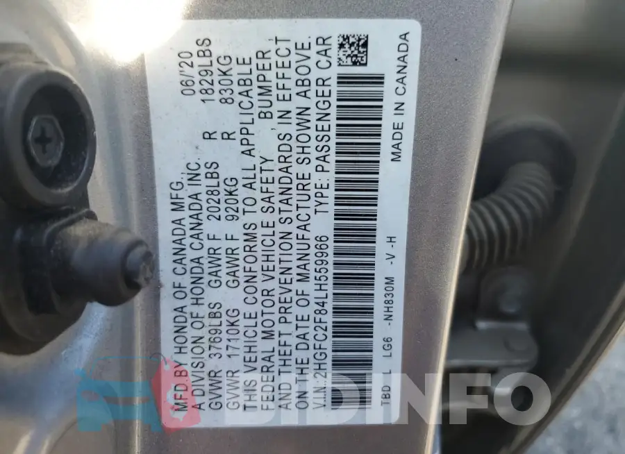 2HGFC2F84LH559966 Photo# 12