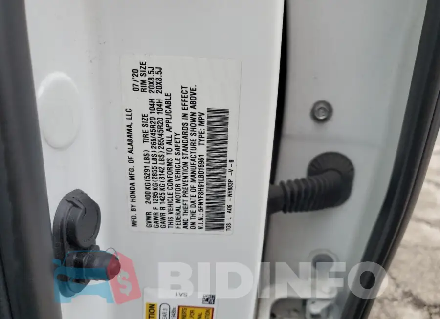 5FNYF8H91LB016961 Photo# 14