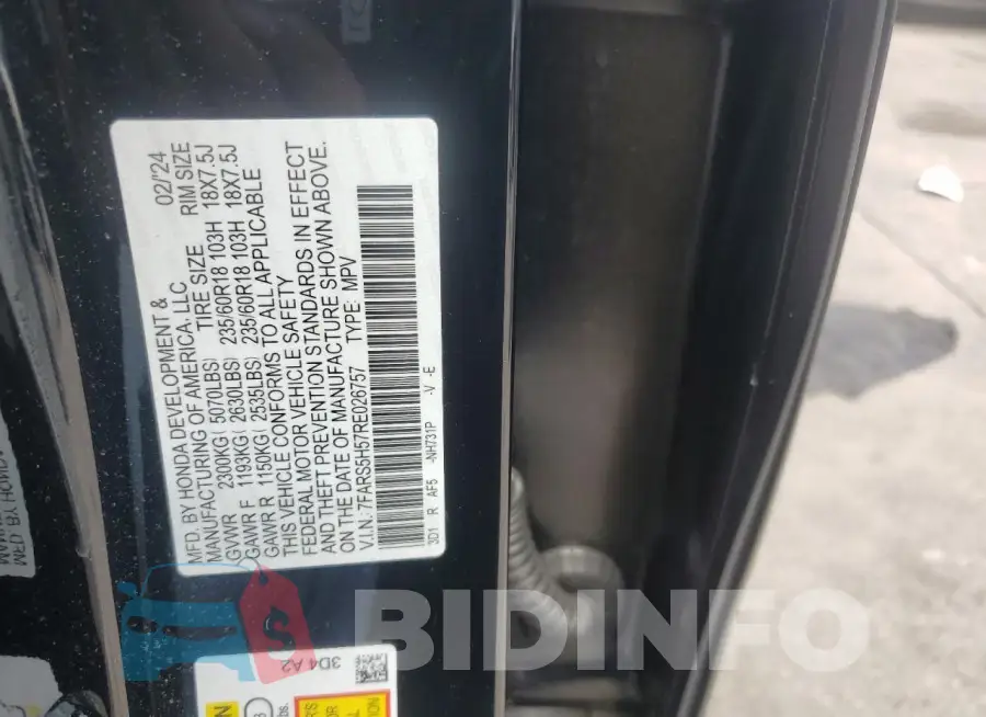 7FARS5H57RE026757 Photo# 13