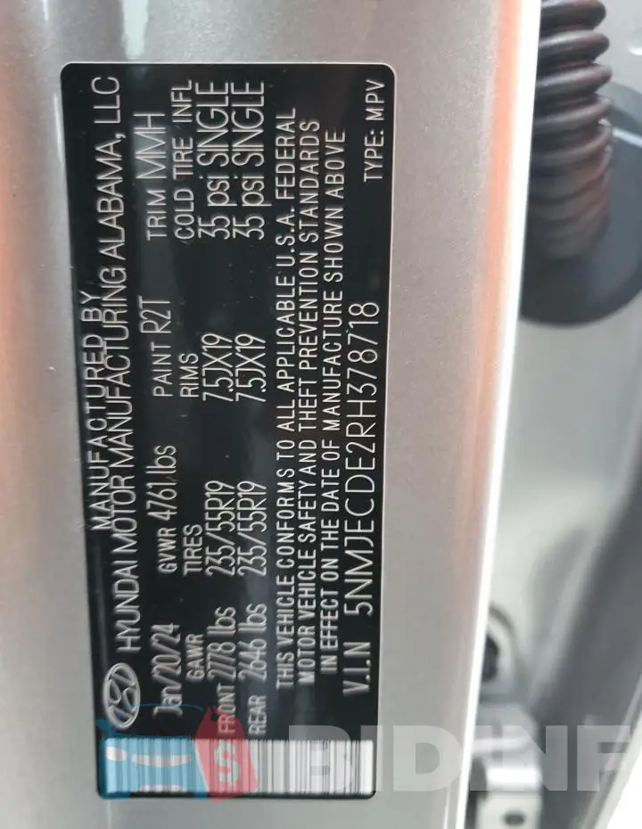 5NMJECDE2RH378718 Photo# 13