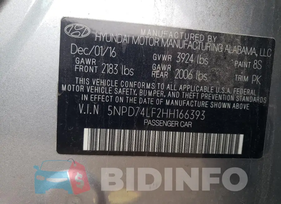 5NPD74LF2HH166393 Photo# 12