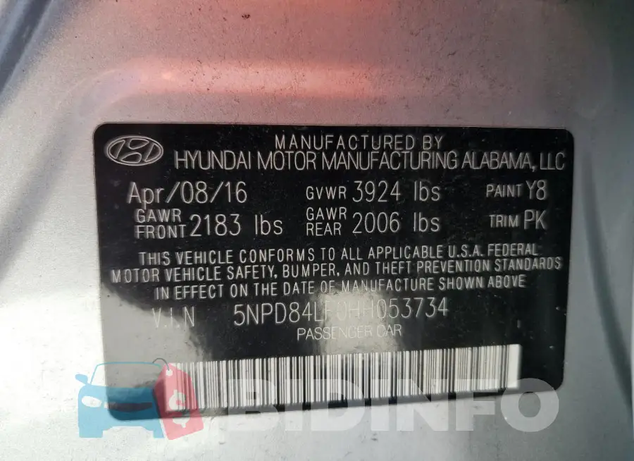 5NPD84LF0HH053734 Photo# 13