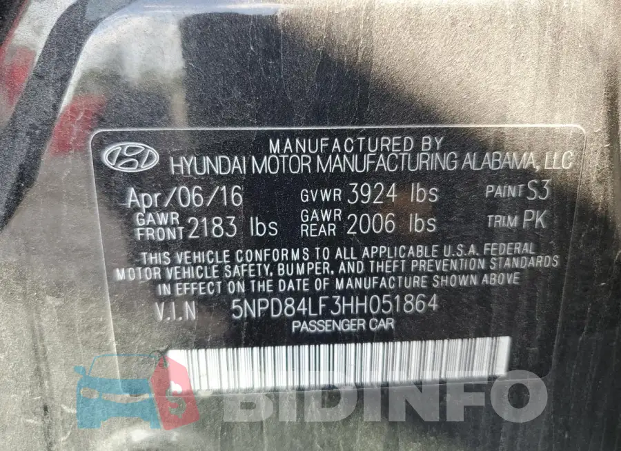 5NPD84LF3HH051864 Photo# 12