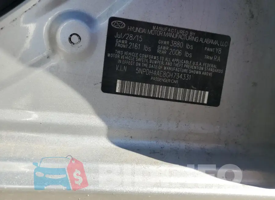 5NPDH4AE8GH734331 Photo# 12