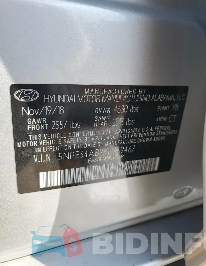 5NPE34AB2KH759467 Photo# 13