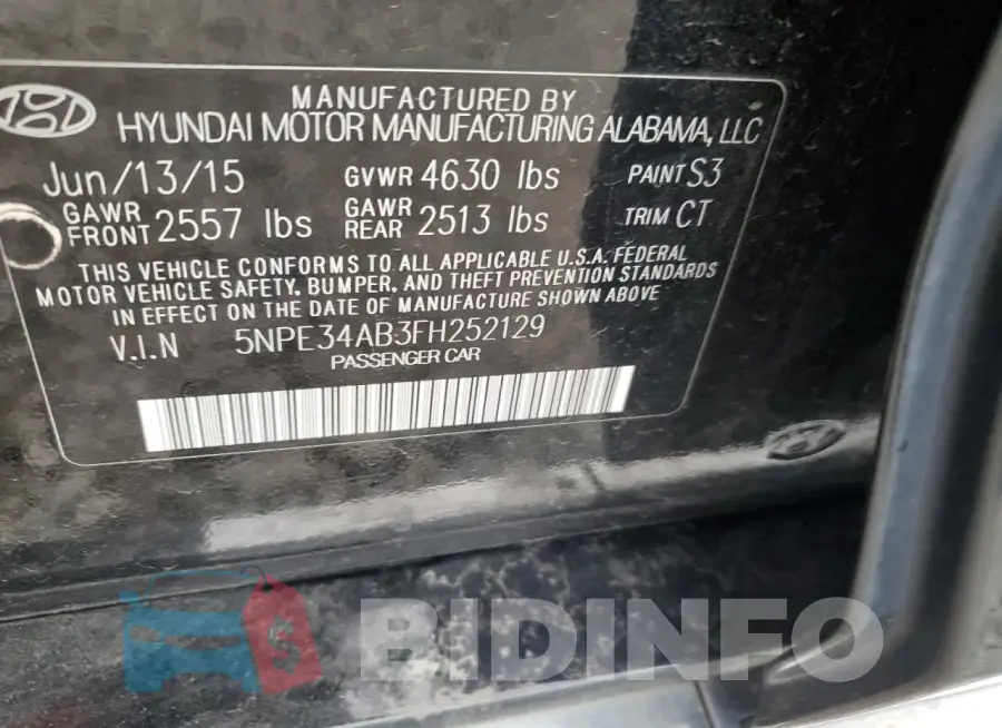 5NPE34AB3FH252129 Photo# 12