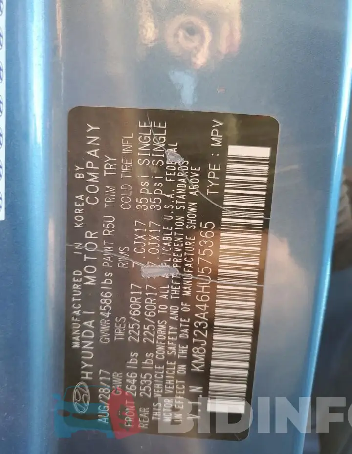 KM8J23A46HU575365 Photo# 13