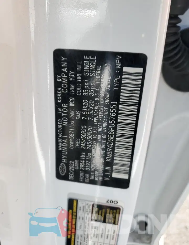 KM8R4DGE6PU576551 Photo# 13