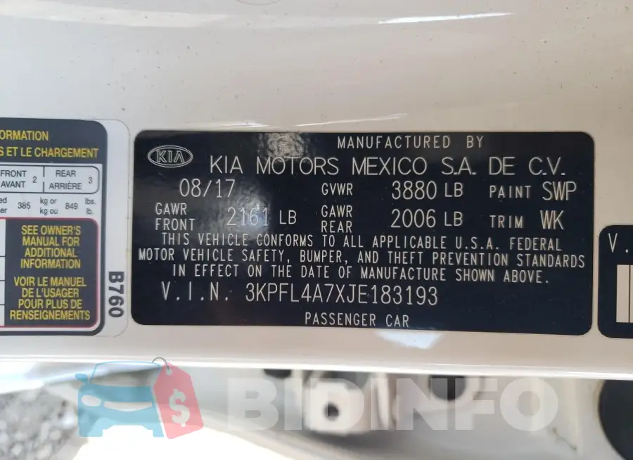 3KPFL4A7XJE183193 Photo# 13