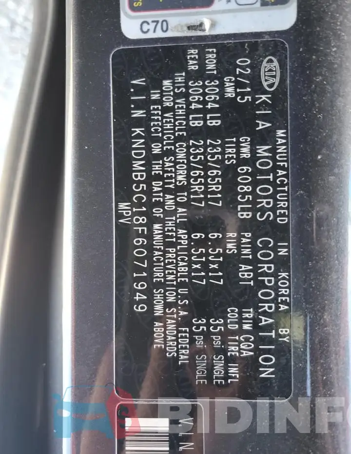 KNDMB5C18F6071949 Photo# 13
