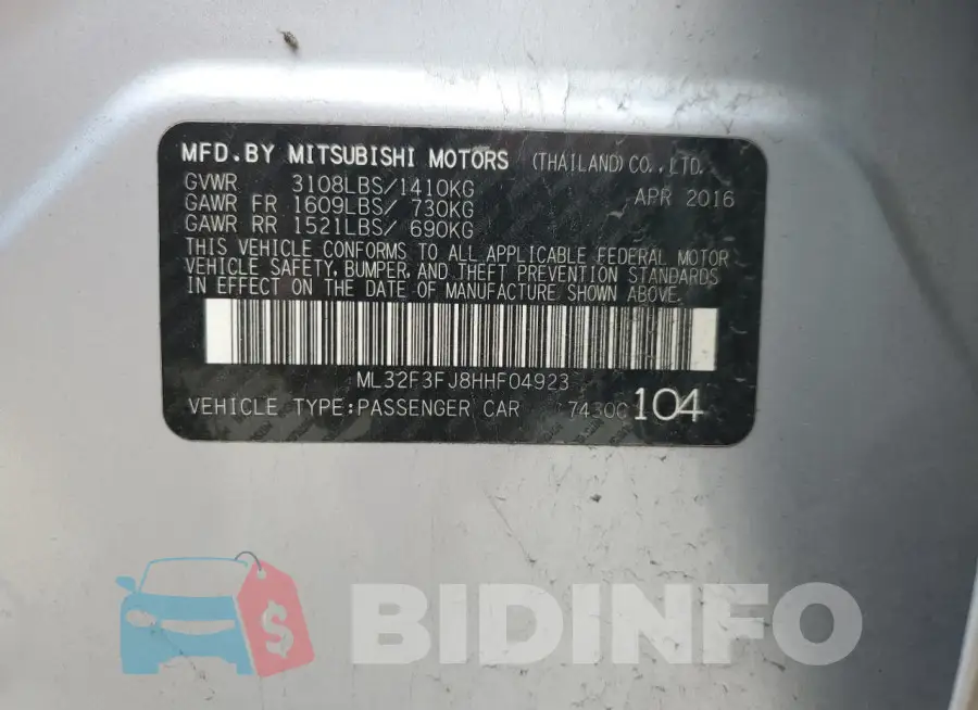ML32F3FJ8HHF04923 Photo# 12