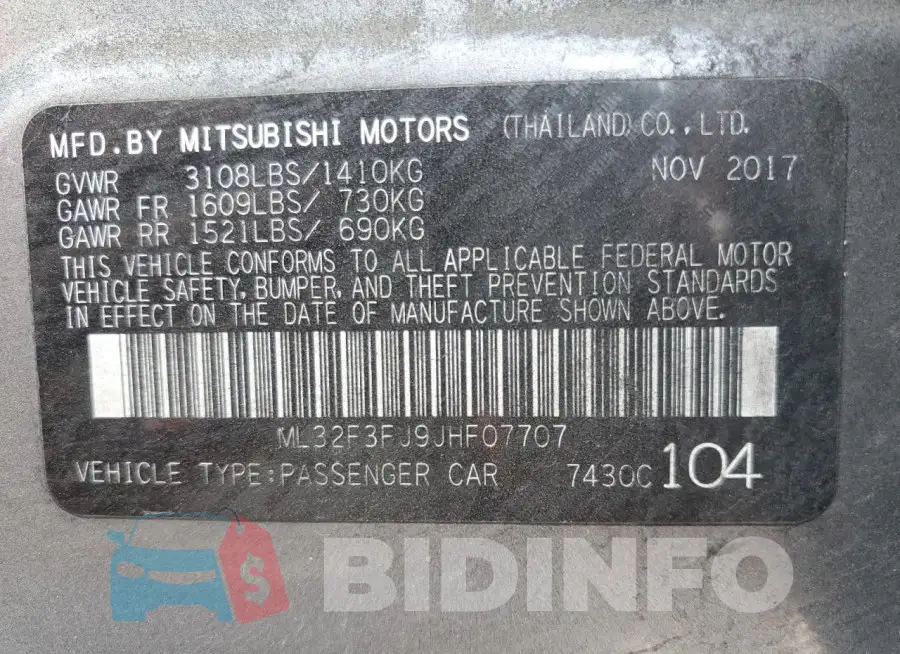 ML32F3FJ9JHF07707 Photo# 12