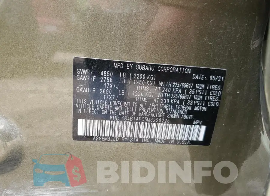 4S4BTAFC5M3220225 Photo# 12