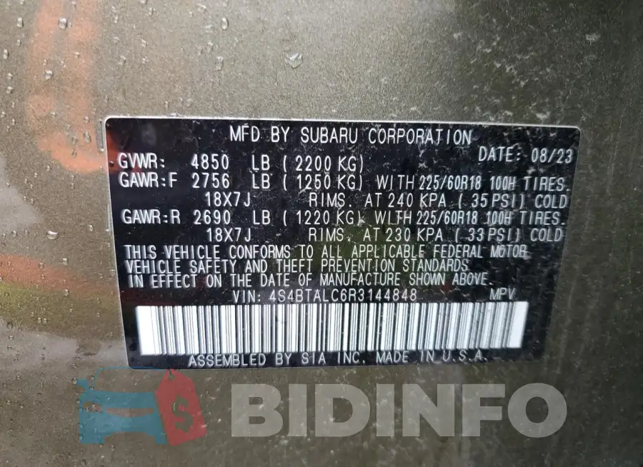4S4BTALC6R3144848 Photo# 13