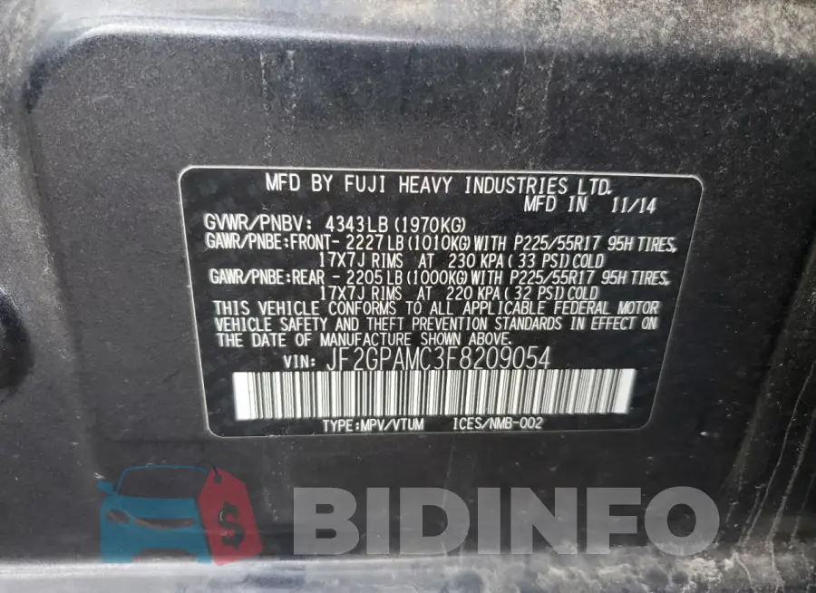 JF2GPAMC3F8209054 Photo# 12