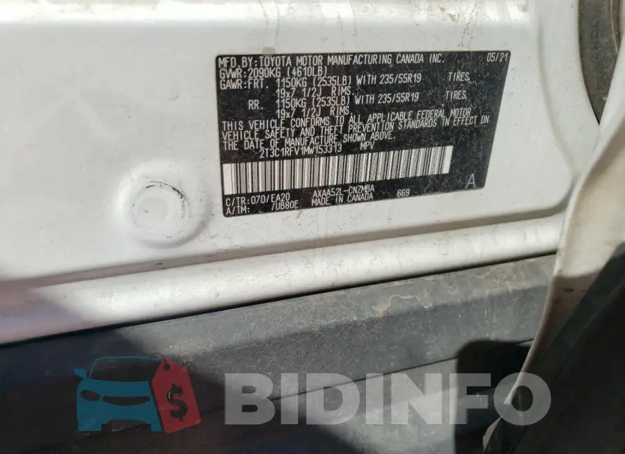 2T3C1RFV1MW153313 Photo# 13