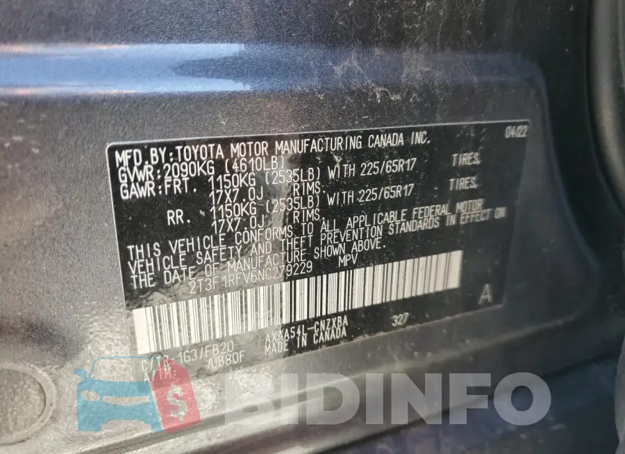 2T3F1RFV6NC279229 Photo# 13