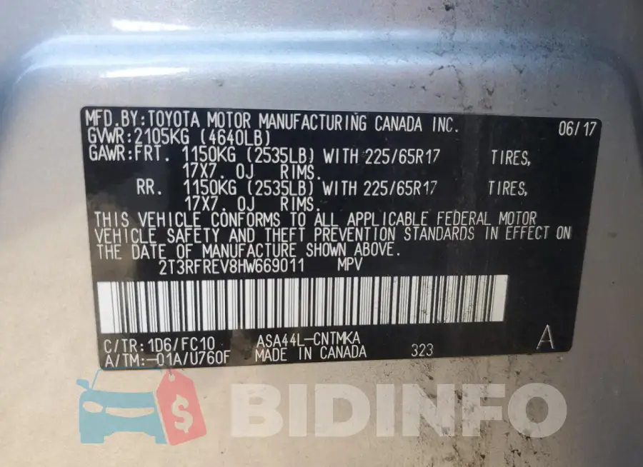 2T3RFREV8HW669011 Photo# 13