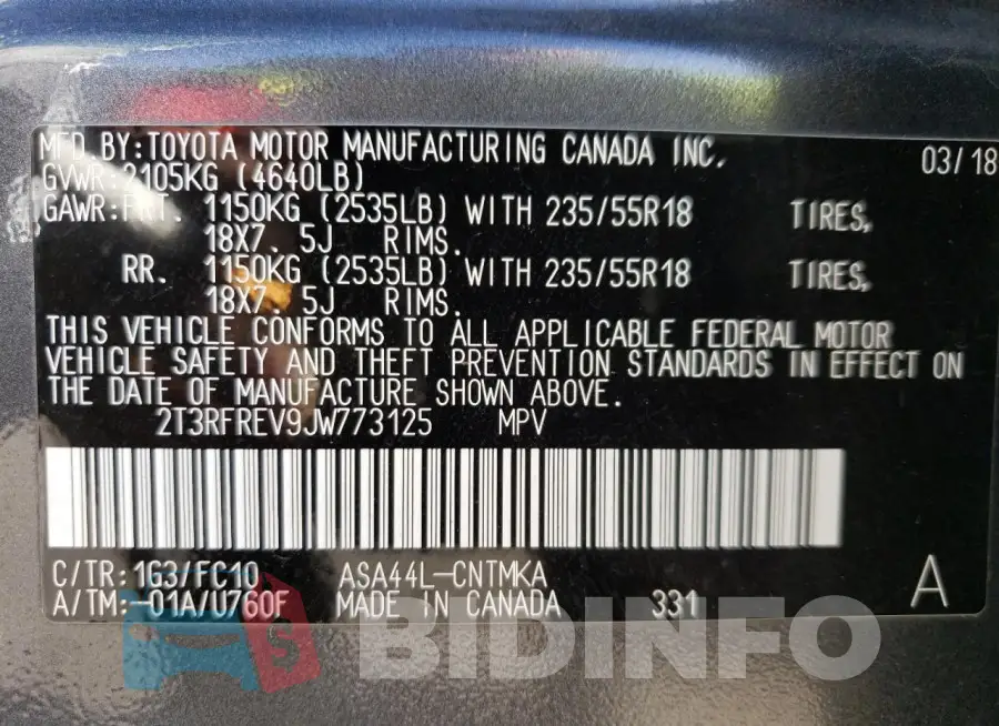 2T3RFREV9JW773125 Photo# 13