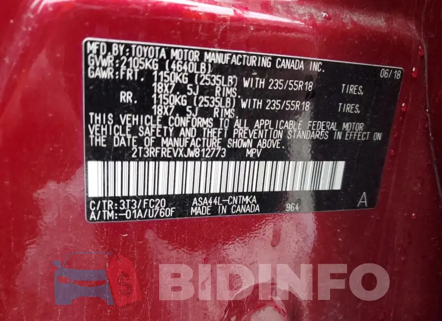 2T3RFREVXJW812773 Photo# 13