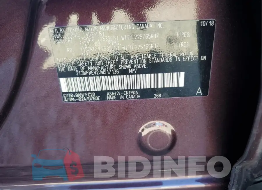 2T3WFREV2JW517136 Photo# 13