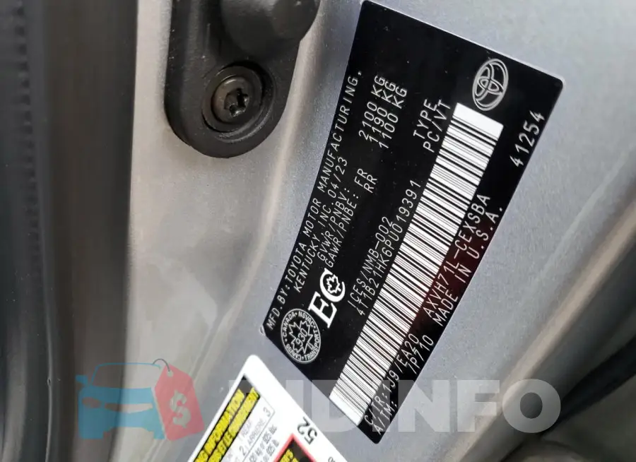 4T1B21HK6PU019391 Photo# 13