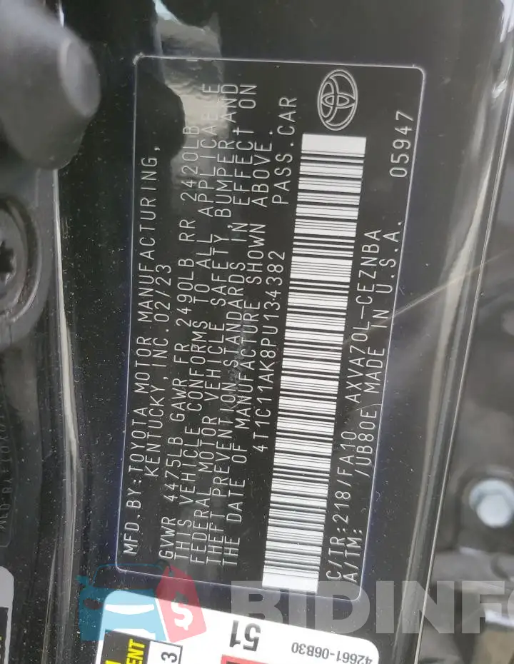 4T1C11AK8PU134382 Photo# 12
