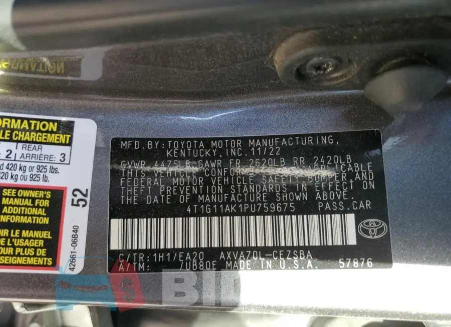 4T1G11AK1PU759675 Photo# 12