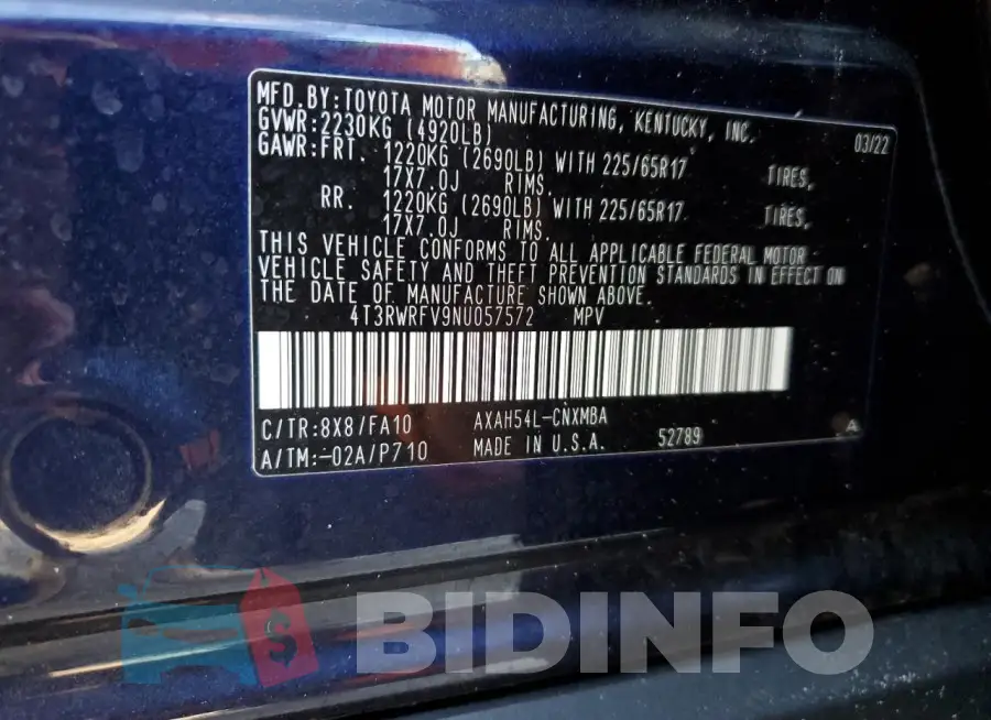 4T3RWRFV9NU057572 Photo# 13