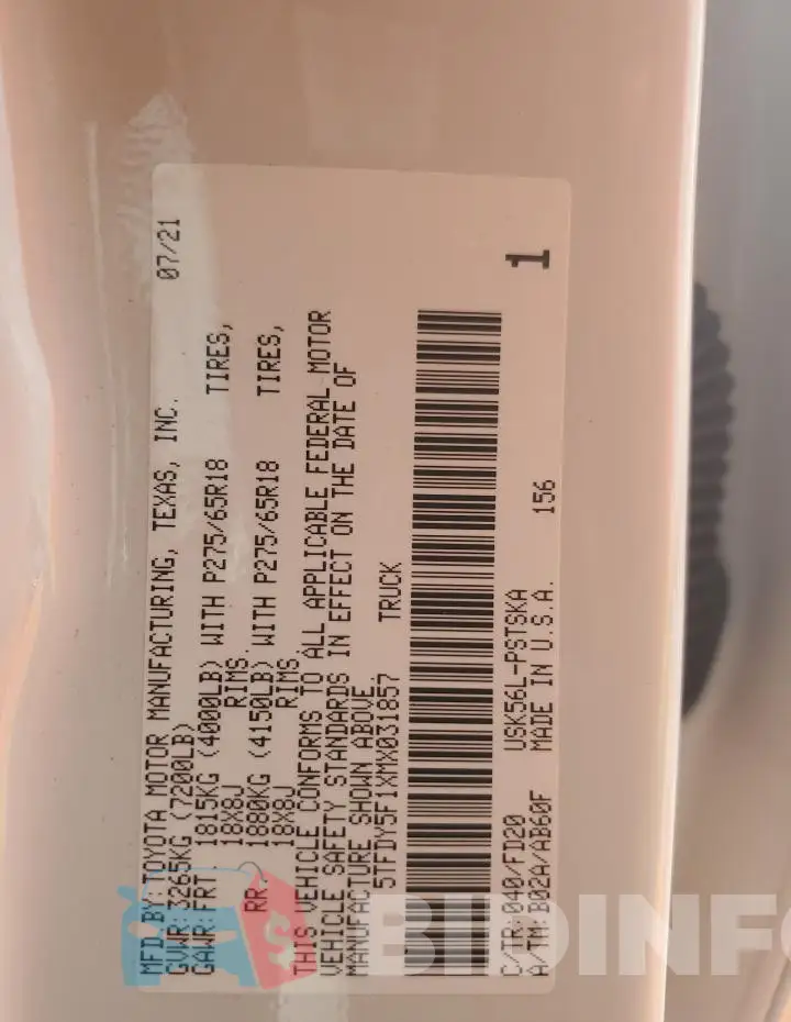 5TFDY5F1XMX031857 Photo# 13