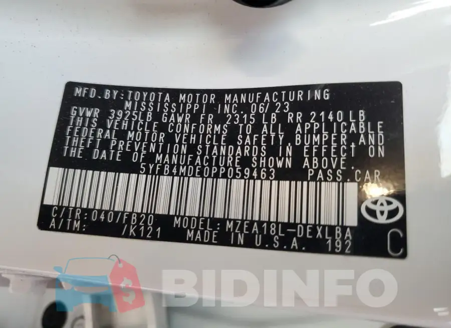 5YFB4MDE0PP059463 Photo# 14