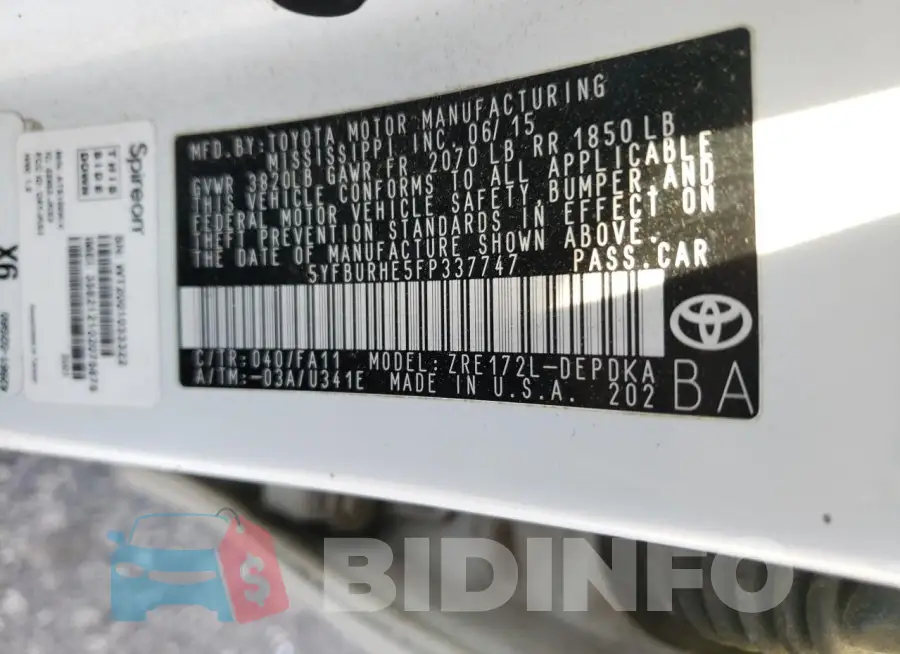 5YFBURHE5FP337747 Photo# 12
