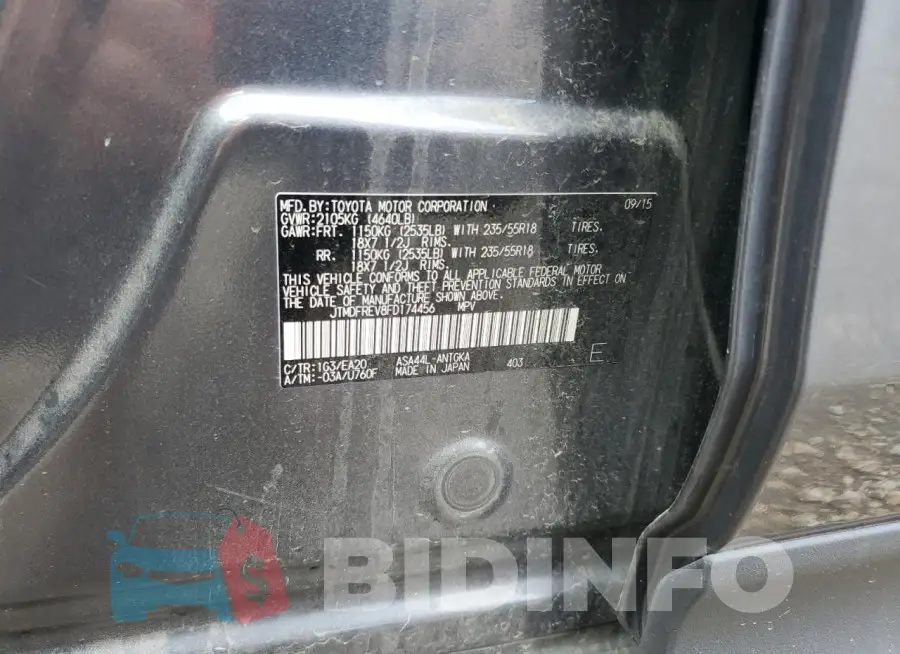 JTMDFREV8FD174456 Photo# 12