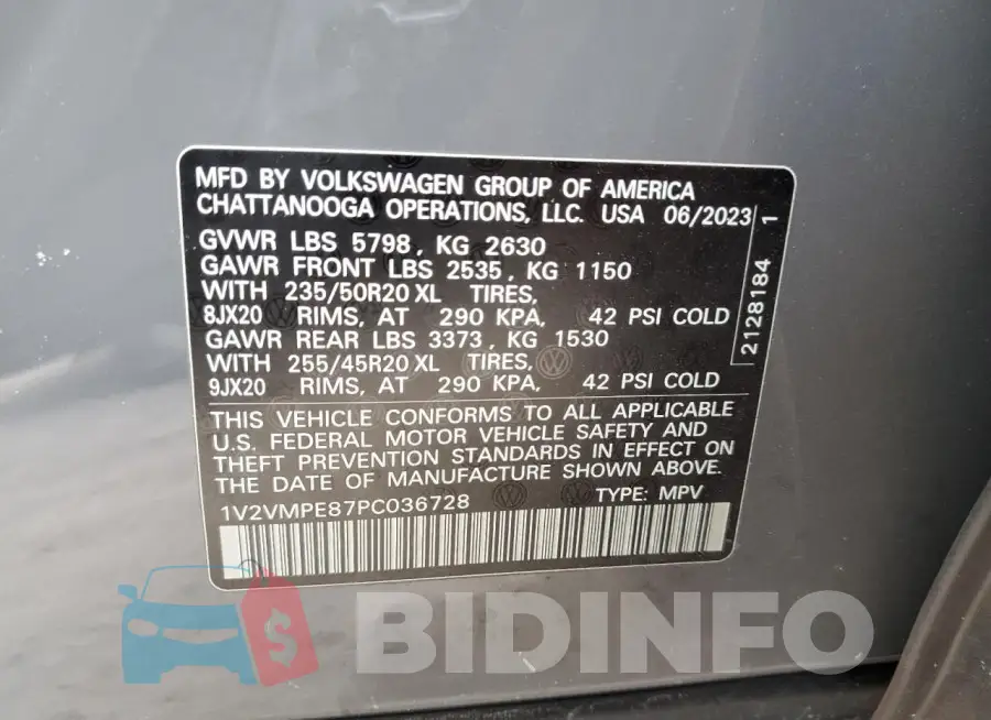 1V2VMPE87PC036728 Photo# 14