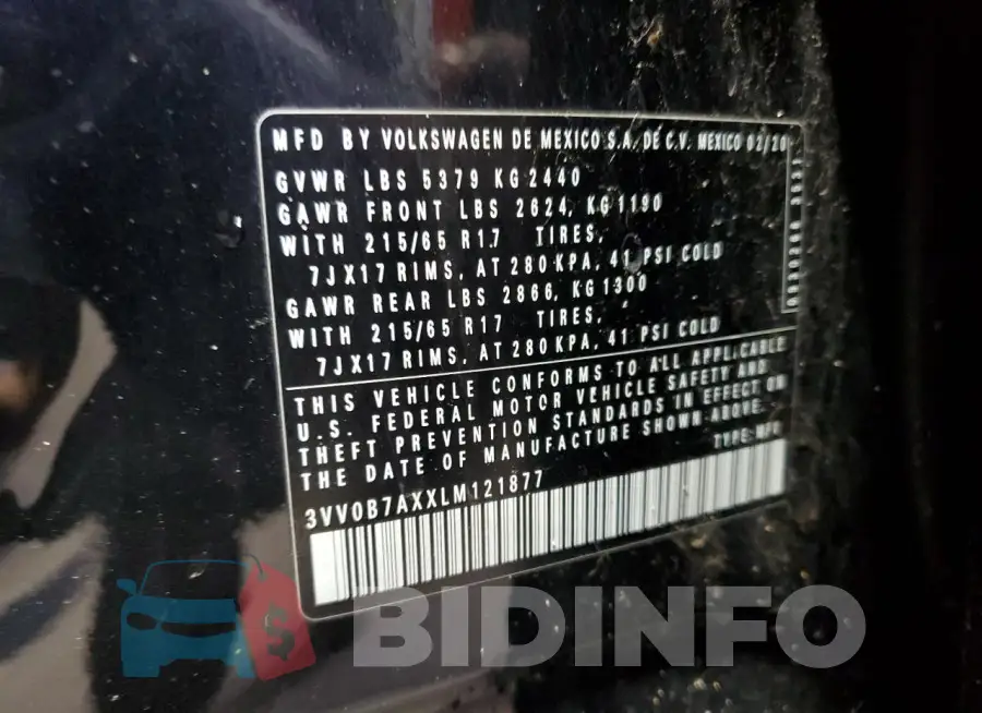 3VV0B7AXXLM121877 Photo# 13