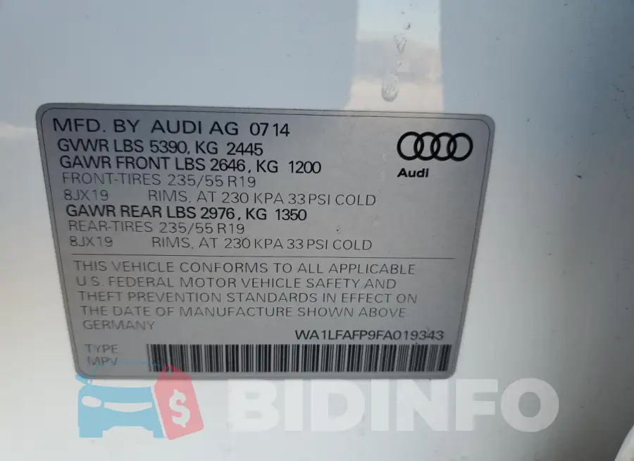 WA1LFAFP9FA019343 Photo# 13